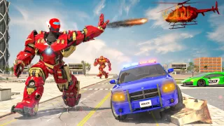Flying Police Robot Hero Games