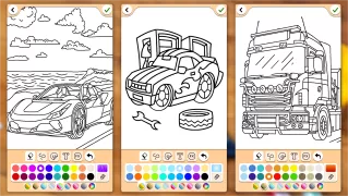 Cars Coloring & Drawing Game