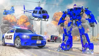Flying Police Robot Hero Games